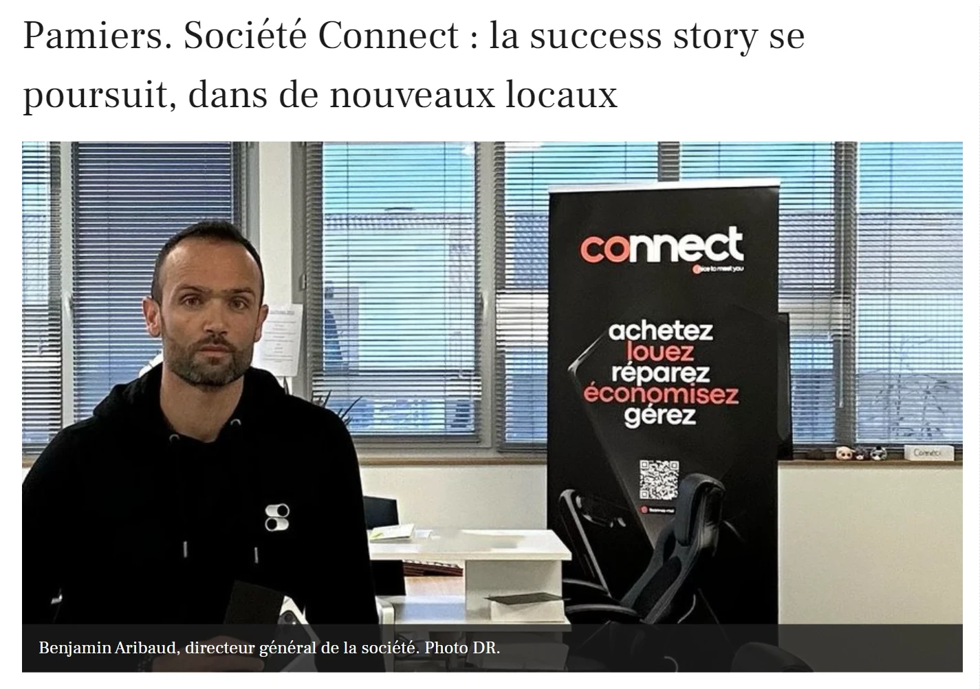 Article de presse La Dépêche du Midi sur la success story Connect